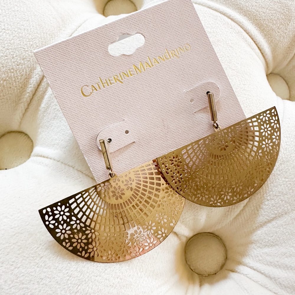 Catherine Malandrino gold earrings NWT